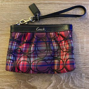 Coach Plaid Wristlet